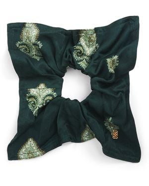 Sandro Silk Floral Print Scrunchie - Green