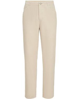 Brunello Cucinelli Cotton Canvas Straight Pants - Natural
