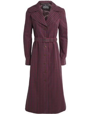 Vivienne Westwood Cotton Tartan Liska Trench Coat - Purple