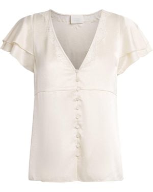 Citizens of Humanity Lola Ruffle-Sleeve Blouse - White