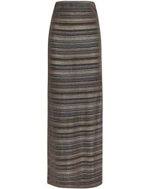 Missoni Lamé Stripe Maxi Skirt - Gray