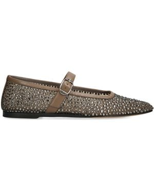 Le Monde Beryl Crystal-Embellished Mary Jane Flats - Brown