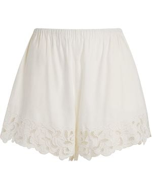 Camilla & Marc Linen-Blend Chara Embroidered Shorts - White