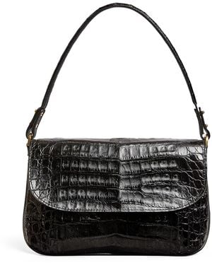 MARIA OLIVER Crocodile Luisa Shoulder Bag - Black