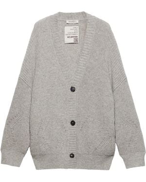 MAX&Co. Wool-Blend Oversized Cardigan - Gray