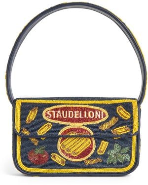 STAUD Beaded Tommy Shoulder Bag - Blue
