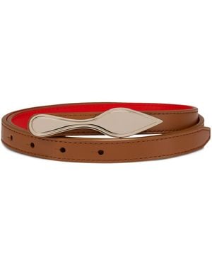 Christian Louboutin Bettina Leather Reversible Belt - Brown