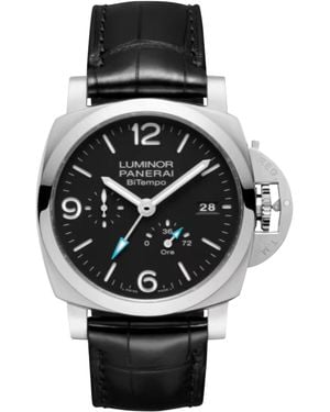 Panerai Stainless Steel Luminor Bitempo Watch - Black