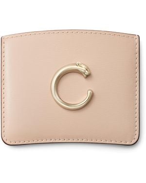 Cartier Leather Panthère C De Card Holder - Natural