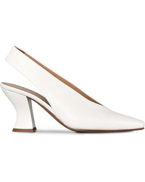 Bottega Veneta Almond Leather Slingback Court Shoes - White