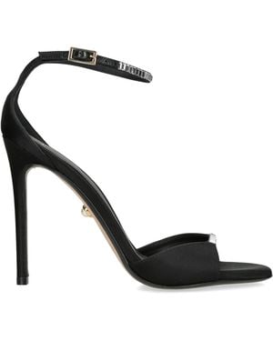 ALEVI Satin Ninel Xtal Heeled Sandals 110 - Black