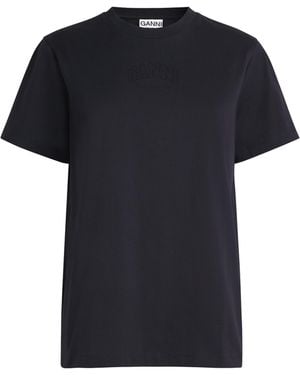 Ganni Organic Cotton Logo T-Shirt - Black