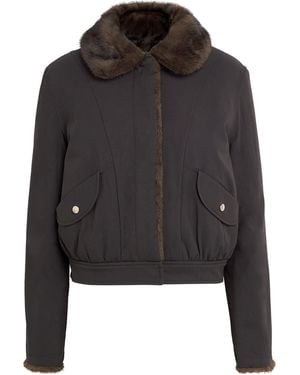 Claudie Pierlot Faux Shearling Reversible Parka - Black