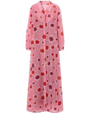 Marina Rinaldi Cotton-Silk Maxi Shirt Dress - Pink
