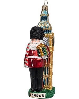 Harrods Glass Santa - White
