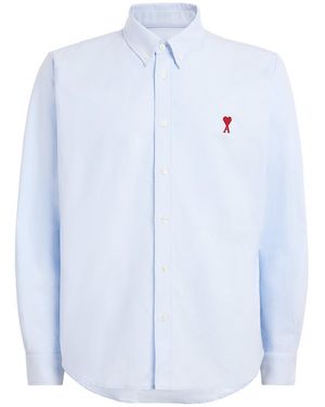 Ami Paris Cotton Ami De Coeur Shirt - Blue