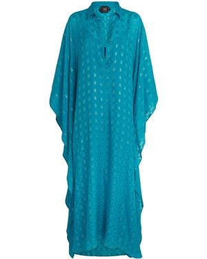 Taller Marmo Silk Ses Illetes Maxi Kaftan - Blue