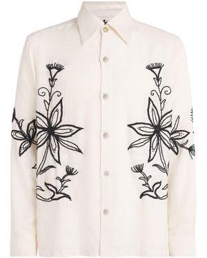 Kartik Research Silk Embroidered Shirt - Natural