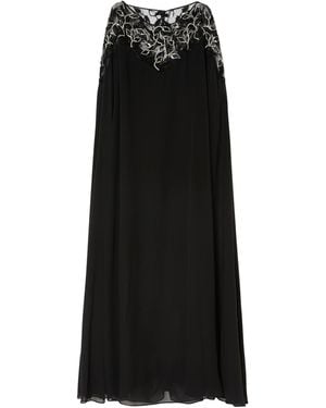 Marina Rinaldi Embellished Maxi Dress And Cape - Black