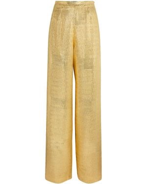 Taller Marmo Silk-Blend Marlene Sunrise Trousers - Yellow