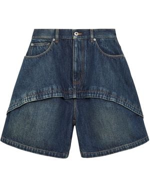 Loewe Paneled Denim Shorts - Blue
