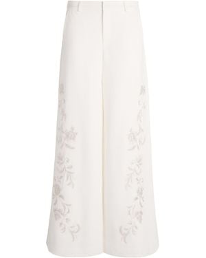 Cinq À Sept Rococo Embroidered Roxane Trousers - White
