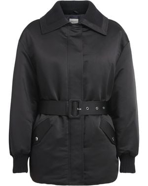 Claudie Pierlot Satin Belted Puffer Jacket - Black