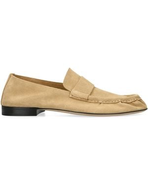 The Row Soft Suede Loafers - Natural