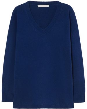 Marina Rinaldi Cashmere V-Neck Sweater - Blue