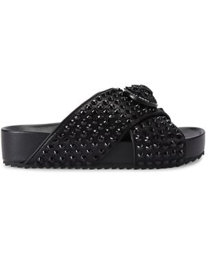 Kurt Geiger Chelsea Cross-Strap Slides - Black