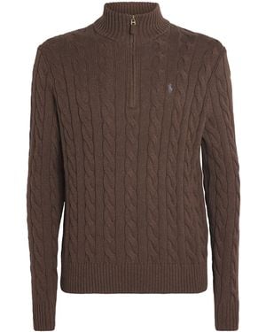 Polo Ralph Lauren Cotton Cable Knit Sweater - Brown