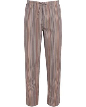 Paul Smith Cotton Signature Stripe Pajama Pants - Gray