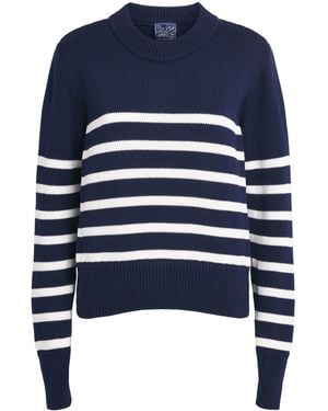 With Nothing Underneath Cotton Devon Jumper - Blue