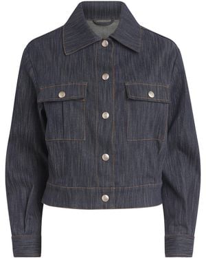 Eleventy Chambray Twin-Pocket Jacket - Blue