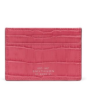 Smythson Leather Mara Card Holder - Pink