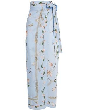 Agua Bendita Cotton-Silk Lavanda Navegante Pareo - Blue