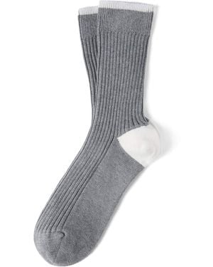 Brunello Cucinelli Cotton Ribbed Socks - Gray