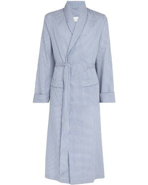 Harrods Cotton Striped Robe - Blue
