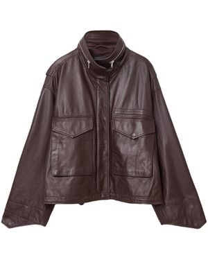 AllSaints Clay Leather Jacket - Brown