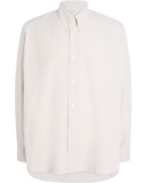 Studio Nicholson Cotton Stripe Oversized Ruskin Shirt - White