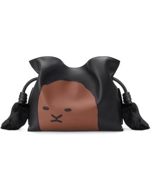 Loewe Medium Lion Intarsio Flamenco Clutch Bag - Black