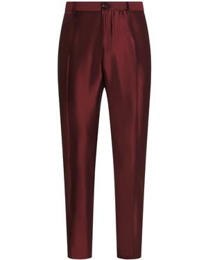 Dolce & Gabbana Silk Cropped Tailored Pants