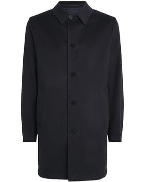 Maurizio Baldassari Virgin Wool Reversible Overcoat - Blue