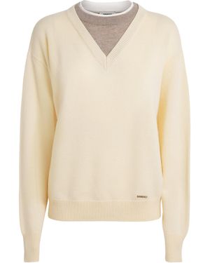 Sandro Wool-Cashmere Layered Jumper - White