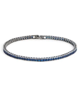 Tateossian Rhodium-Plated Sterling Quadro Tennis Bracelet - White