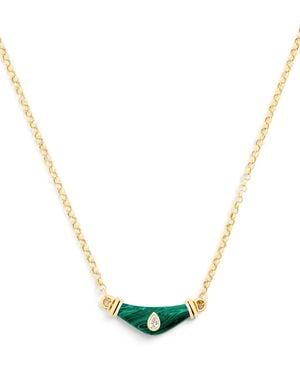 L'Atelier Nawbar Diamond And Malachite Karma N*93 Necklace - Metallic