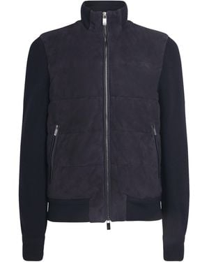 Pal Zileri Goat Suede Hybrid Jacket - Blue