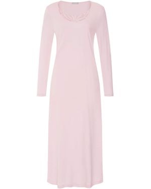 Hanro Cotton Rosaria Long-Sleeve Nightdress - Pink