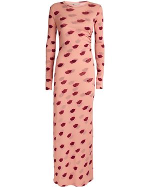Stella McCartney Lips Maxi Dress - Red