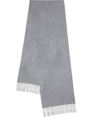 Mulberry Cashmere Fringed Scarf - Grey